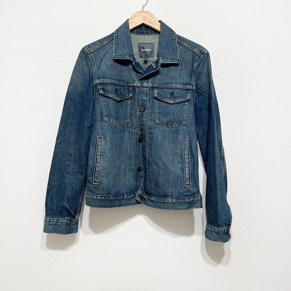 Bonobos mens medium wash blue jean denim jacket size extra small